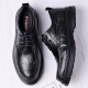 Zapatos de cuero portuleso para hombres de negocios británicos para hombres zapatos casuales de negocios de manera baja con planta gruesa zapatos formales zapatos de boda 9929 negro 42