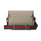 Gucci (Gucci) Frauen Miss Bags Männer und Frauen gleicher Stil GG Damenbeutel Paare rot und grün gestreiftes Gurtband Briefbeutel Beige Ebony 760123facjn9765