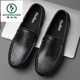 
Woodpecker men's shoes new breathable bean shoes men's genuine leather hollow casual leather shoes lazy shoes one foot kick hole shoes driving shoes black breathable (9901) 38 standard leather shoes size