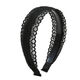 Meipai wide-brimmed lace headband for women to cover gray hair, toothed anti-slip headband, Korean version, versatile hairpin for face wash and makeup, double-row black