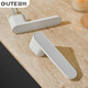 GUTE Door Lock Indoor Bedroom Room Wooden Door Handle Minimalist Ecological Modern Simple Magnetic Lock 9708 Space Gray [Magnetic] Universal in left and right directions
