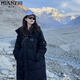Manteau en coton mi-long épais à capuche en coton pour femme, nouveau manteau d'hiver en coton, doudoune Chu 9902 noir de haute qualité XL 125-140Jin Jin est égal à 0,5 kg