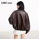 Jin Yujies neuer Frühling 2025 Bubble-Sensing-Proteinleder Kurzjacke für Frauen kurzer Revers Lose Jacke S251JK032y