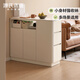 
Genji Wooden Solid Wooden Side Cabinet Rock Slab White Cream Style Tea Cabinet Wall Storage Cabinet Small Apartment Partition (Rubber Wood Warm White) 1 meter Partition Side Cabinet