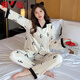 Yalu Gold Velvet Pyjamas für Frauen im Frühling und Herbst Winter langärmelige Strickjacke Cartoon Cat-Sensuelle Hauskleidung kann außerhalb von Ins 9904 Welpe 2xl empfohlen 135-150jin [Jin gleich 0,5 kg]
