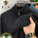 
Old man's head wool sweater men's knitted sweater in winter thick bottoming half high neck zipper thick warm pure 100% cardigan men EX9005 gray L Recommended 120-140Jin [Jin equals 0.5 kg]