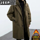 Jeep Spirit2025 Automne Spring New Coat Veste Cotean Jacket Men's Men's Farendy Two-Piece Motaged Mid-Longle Trench Coat Park surmonter les hommes noirs [style] régulier L [suggéré 125-140jin [Jin est égal à 0,5 kg]]]