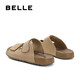 Belle Toast Tow 1 Generation verbessert Klettverschluss Birkenstock Frauen Springeinkaufszentrum Weiche Faulpalette A8R1DBT Aprikosenfarbe (1 Generation verbesserte Version) 37 (235 mm)