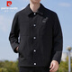Pierre cardin jacket men's spring and autumn trendy loose work jacket men's lapel casual top men's clothing black XL