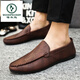 Woodpecker 2025 Nouveaux chaussures de gabares noir noir Chaussures en cuir haut de gamme Men de gamme basses à tendance à la tendance des chaussures pour hommes conduisés D838 Black 39