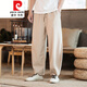Pierre cardin Chinese style cotton and linen men's pants summer thin retro bloomers loose wide-leg trousers men's linen casual pants khaki XL [recommended weight 140-150 Jin [Jin equals 0.5 kg]]