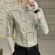 Cool Law Spring and Autumn Long Sleeve Shirt Men's Lined Casual Shirt Men's Long Sleeve Shirt Top Clothes Base Shirt Men's Clothes 9922 White 2XL