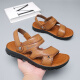 Sandales guerrières Chaussures masculines Chaussures de plage en plein air Sandales de sport à deux usages résistantes WSL (WZ) -1390 Brown jaune 41