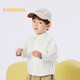 Balabala children's clothing children's boys long-sleeved shirt pure cotton children's tops 2025 new spring college fashion versatile shirt original white 10101 120