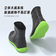 Liyou Deutsche Qualität Regenstiefel Herren mittlerer Röhrchen wasserdichte mittelgroße Röhrchen Sommer Anti-Rutsch-Kee-resistente Outdoor-Auto-Waschanschienungsbaugebäude Schwarz und Grün 41: [eine Größe größer]