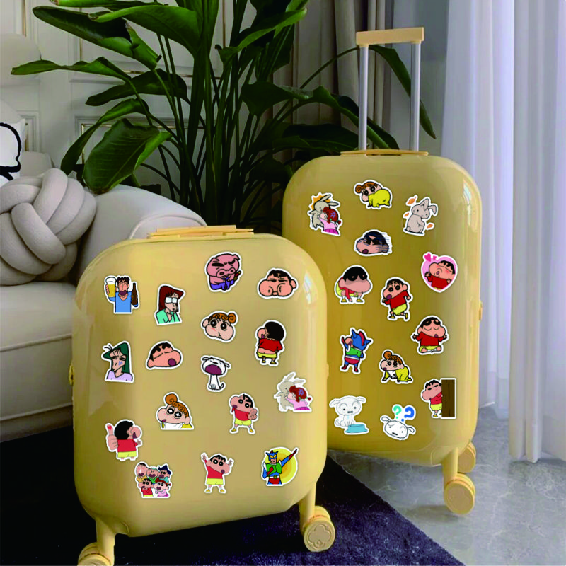 Cute crayon Xiaoxin waterproof stickers computer mobile phone tablet water cup decoration small pattern mobile phone case computer decoration stickers flower pot refrigerator glass cup stickers random 10 pictures

