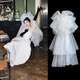 Kechu bride's veil catching yarn clouds fluffy yarn main wedding dress certificate registration oversized veil wedding photography style wedding dress white clouds catching yarn 80cm-100cm