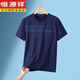 Hengyuanxiang [7A Antibacterial] Camiseta de manga corta de color rojo de verano de papá Seda de hielo 2025 Top de verano nuevo para hombres de mediana edad y ancianos 695 Pickle Green L 110-130Jin [Jin equivale a 0.5 kg]