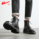 Huili Martin Boots Herren Sommer 2025 Neue High-Top-Arbeitsstiefel Männer Britisch-Stil schwarze Lederstiefel schwarz 42