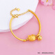 NXO gold 999 Hello Kitty bracelet gold KT cat bell bracelet bracelet adjustable half bracelet for girlfriend gold-plated gift box packaging