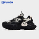 FILA FUSION Women's Shoes New Hard Candy Thick Sole Casual Dad Shoes Cat Claw Pendant Sneakers for Women Black/Milk White-BG 37.5