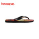 havaianas Hype III beach men's flip flops summer seaside outdoor casual slippers can be worn outside 6196-Black/Peach 43-44 Brazilian code