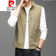 Pierre Cardin Spring et automne Nouveau gilet mince gilet décontracté pour hommes gilet extérieur gilet à cheval d'âge moyen