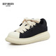 DEEP BREATH Deep Breath Women's Shoes Lightweight Low Top Strap Casual Comfortable Canvas Bread Shoes AX12244 Black Rice 36