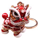 CLCEY Chinese style lion dance car keychain for girls’ bag pendant internet celebrity ancient style lion dance jewelry exquisite keychain purple* (keychain)