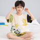 Taiyi Real Boy Pyjamas Sommer kurzärmelig mittelgroße Kinder-Kinder-Teenager 2025 Neue Baumwollkleidung für Kinder [100% reine Baumwolle] YM-694 Nezha 140 [16 Größen] Empfohlene Höhe 133-143 cm