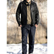 Jeep Spirit Greil en cuir en cuir veste pour la tête de tête pour hommes couches de mouton de mouton veste en cuir belle pour courte veste rétro pour hommes pour hommes à la mode pour hommes xl