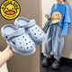 Gduck Kids Children's Slippers Boys Summer New Style Детская дырочка средние большие мальчики маленькие мальчики тапочки детские мягкие нижние туфли Black 32 -33 Внутренняя длина 21 см