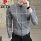 
Pierre cardin spring and autumn high-end plaid casual shirt men's long-sleeved thin shirt business slim-fit trendy shirt 9922 khaki XL (120-135Jin[Jin equals 0.5 kg])