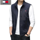 Tommy Hee Kelly Tommy Men's Men's Spring and Automne Automne Mink Stand-Link Veste Veste gilet extérieur Tendance de gilet sans manches décontracté polyvalent 686 Kaki L [Poids suggéré 115-130 Jin [Jin est égal à 0,5 kg]]]