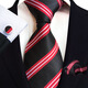 Hengyuanxiang tie men's dress 3 piece set formal wear business wedding groom bow tie square scarf cufflink cashew flower wine red gold high-end TZ-E14