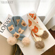 SKONWAT winter baby cute bear scarf, thickened, warm and cold-proof, men's and women's scarf, autumn and winter plush, versatile and trendy blue bear