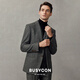 BUSYCON Wool Suit Men's Suit High-End Gray Groom Wedding Dress Men's Business Casual British Style Professional Formal Wear Gentleman Gray (Top + Vest + Pants) L 50 Reference Weight 135-145 Jin Jin is equal to 0.5 kg