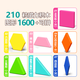 Qiaran [German Quality] Children's Tangram Magnetic Three-dimensional Puzzle 3-6 Years Magnetic Education Toy Building Blocks Large Magnetic Tangram [210 Pieces + Creative Graphic Question Card]