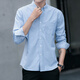 YOOOURTHING Oxford solid color long-sleeved shirt men's spring and autumn new business casual slim white shirt commuting tops white 2XL recommended 125-145Jin Jin equals 0.5 kg