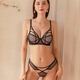 Victoria Palace Sexy Lace Underwear Set Comfortable Small Breast Push Up Bra Butterfly Beautiful Back Bra Set Black 85B