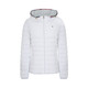 Tommy Hilfiger女绗缝拼色镶边轻暖合身连帽棉服夹克外套MP897 白色OPT XS