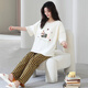 
Year of the Snake Year of the Nation Pajamas Women's Pure Cotton Summer Short Sleeve Trousers Red Loose Outdoor Outdoor Cotton Set YSH-687 L Code 100-120Jin [Jin equals 0.5 kg] Reservation shrinkage required