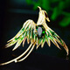 Juke high-end phoenix brooch 2025 new fashion light luxury niche corsage brooch high-end suit female temperament accessories Korean version phoenix brooch green