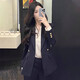 Punizi suit suit for women 2025 spring and autumn new temperament interview work clothes professional wear formal high-end suit jacket black suit + wide-leg pants L