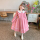 Annie Youer Girls Autumn and Winter Dress 2025 Western Style Children's Clothing Girls Princess Dress Children's Skirt Pink Velvet 100