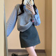 Miao Yijia Skirt Winter Skirt Women's Woolen Gray Short Skirt A-Line Skirt 2025 New Women's Hip Skirt Winter Skirt Gray Woolen Skirt L Recommendation 105-115Jin Jin equals 0.5 kg