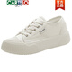 CARTELO brand genuine crocodile (CARTELO) special offer for spring 2025 new canvas shoes for women versatile casual genuine leather small white shoes trend 9923 black 35