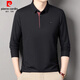 皮尔卡丹（pierre cardin）品牌纯棉长袖T恤男士中青年时尚POLO体恤衫休闲打底亲肤卫衣男装t 6625豆绿 M 165建议95-115斤