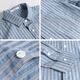 Coton 100% coton pur Stripes pour hommes Japonais chemise à manches longues à manches longues Tendance lâche jeune chemise pour hommes polyvalents 9928 rayures de riz noir m M
