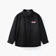 MQD (MQD) MQD children's clothing children's shirt spring new lapel long-sleeved washed denim shirt fashion printed top carbon black 150